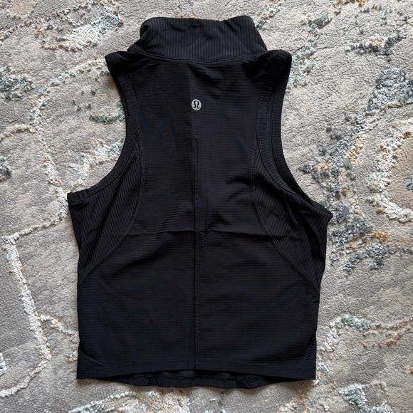 Lululemon Rib Zip-Front Cropped Run Tank Top - Picture 2 of 3
